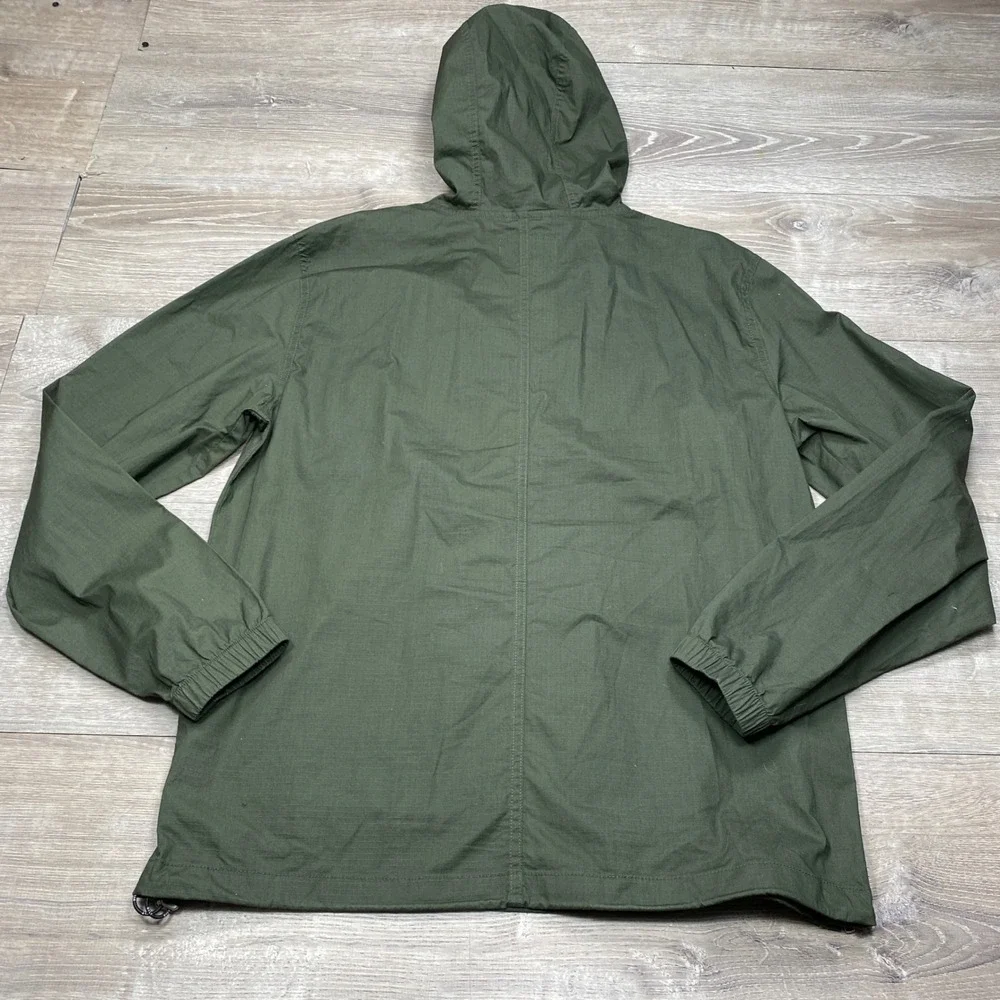 BYLT Division Anorak Mens Large Green Ripstop Hooded Pullover Jacket Utility
